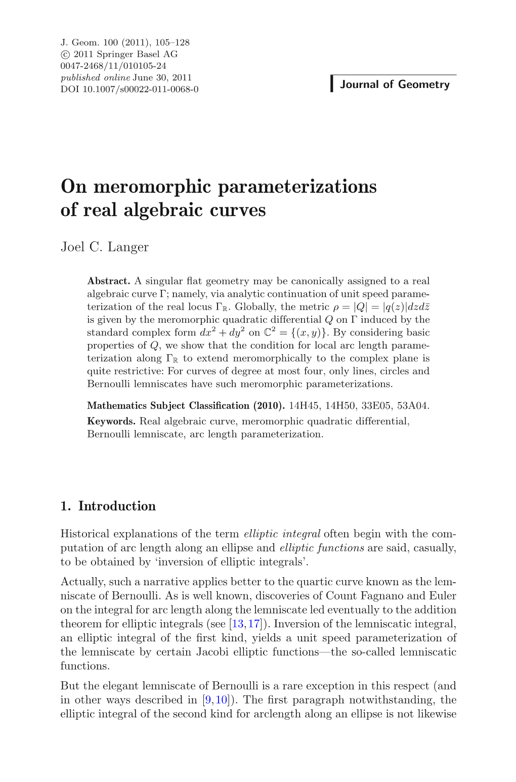 On Meromorphic Parameterizations of Real Algebraic Curves