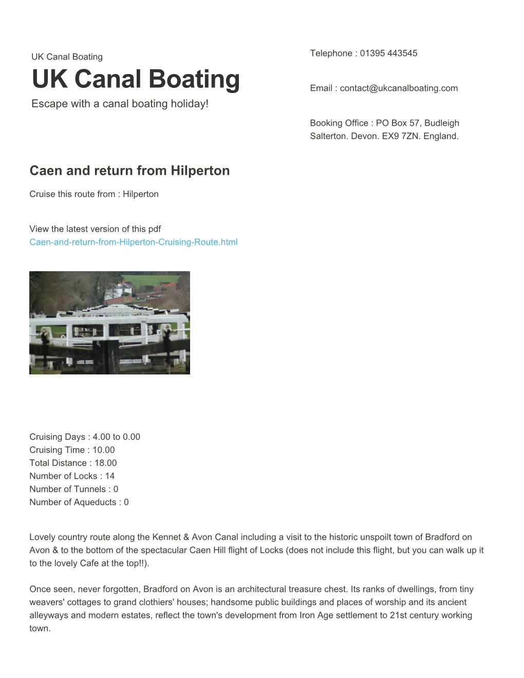 Caen and Return from Hilperton | UK Canal Boating