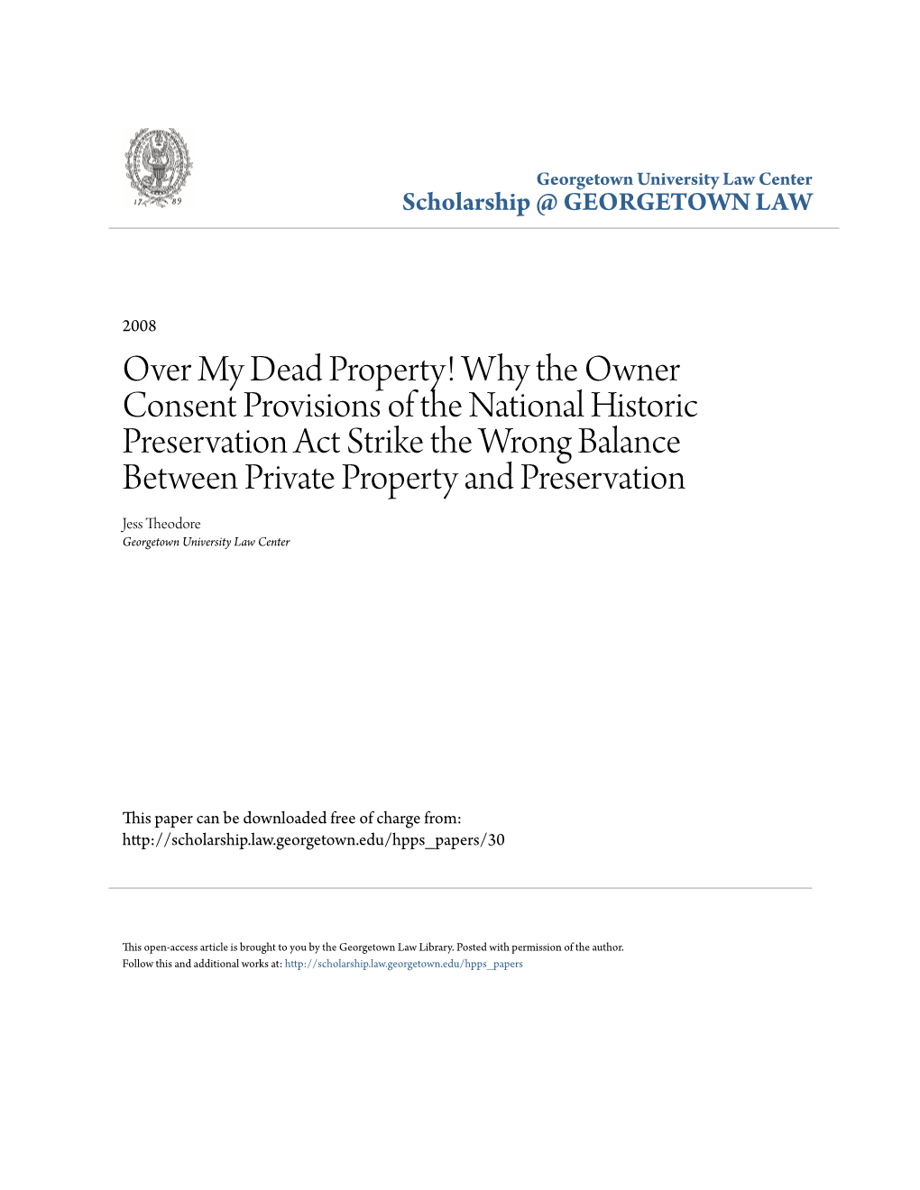 Why the Owner Consent Provisions of the National Historic Preservation Act Strike the Wrong Balance Betwe