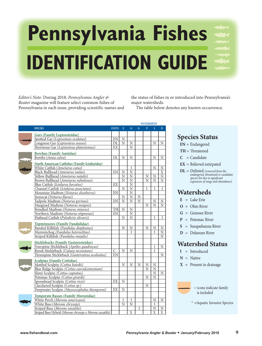 Pennsylvania Fishes IDENTIFICATION GUIDE