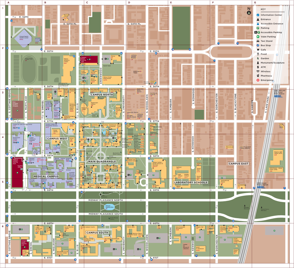 Campus Campus PC Ministry Stagg Field Ratner North LM Garden SF Athletics Parking Center CNP RAC Monument/Sculpture OCes North Field ATM