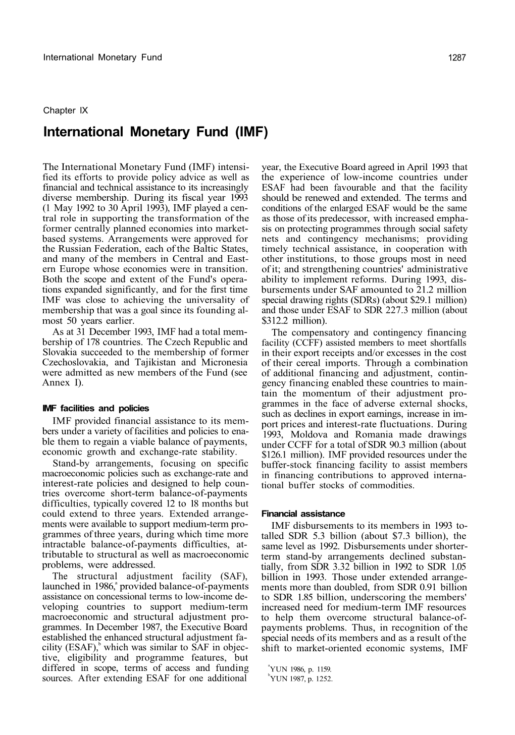 [ 1993 ] Part 6 Chapter 9 International Monetary Fund (IMF)