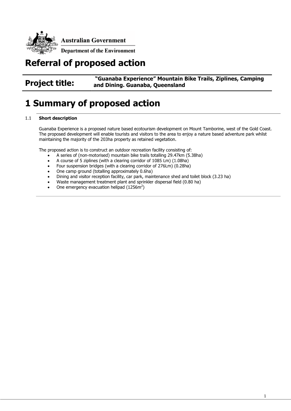 Referral of Proposed Action Form