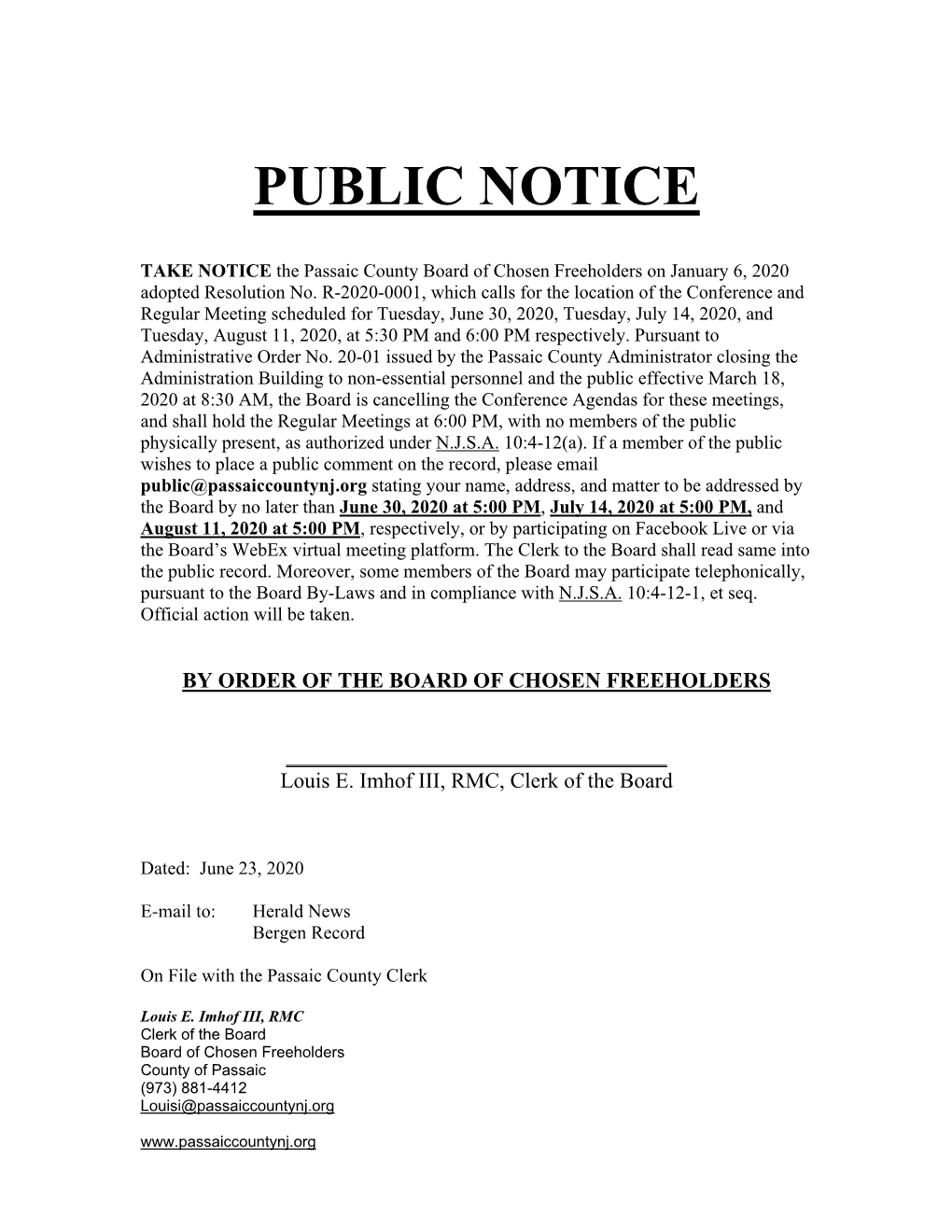 Public Notice