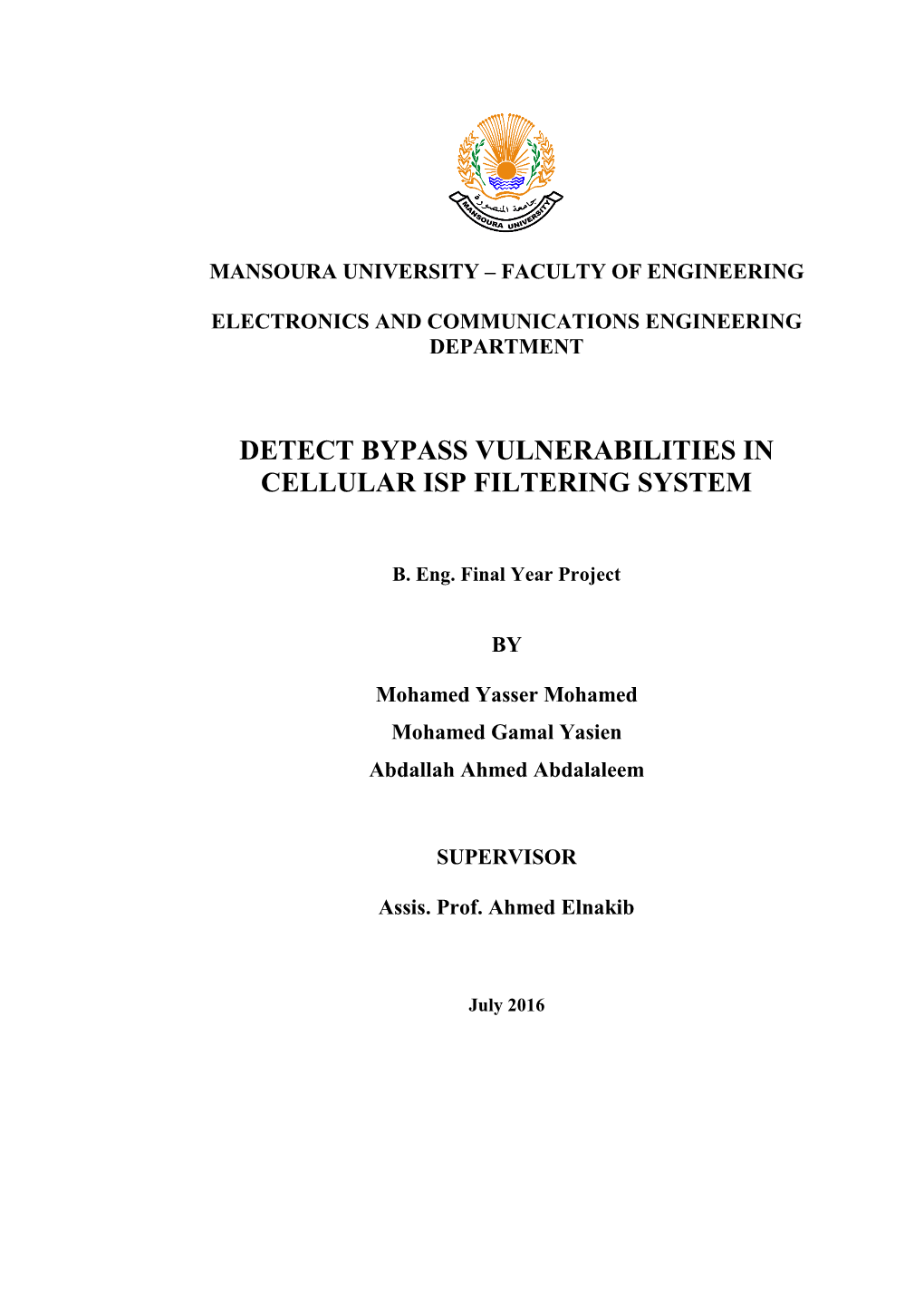 Detect Bypass Vulnerabilities in Cellular Isp Filtering System