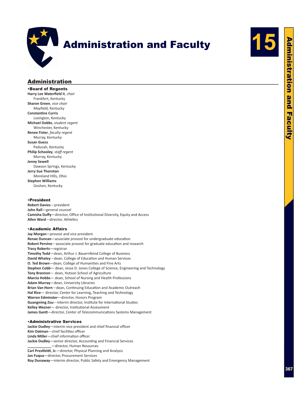 Administration and Faculty