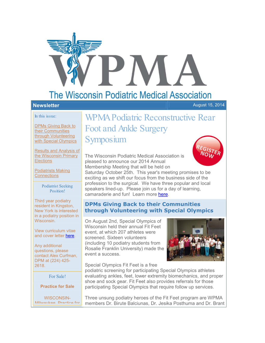 WPMA Podiatric Reconstructive Rear Foot and Ankle Surgery Symposium