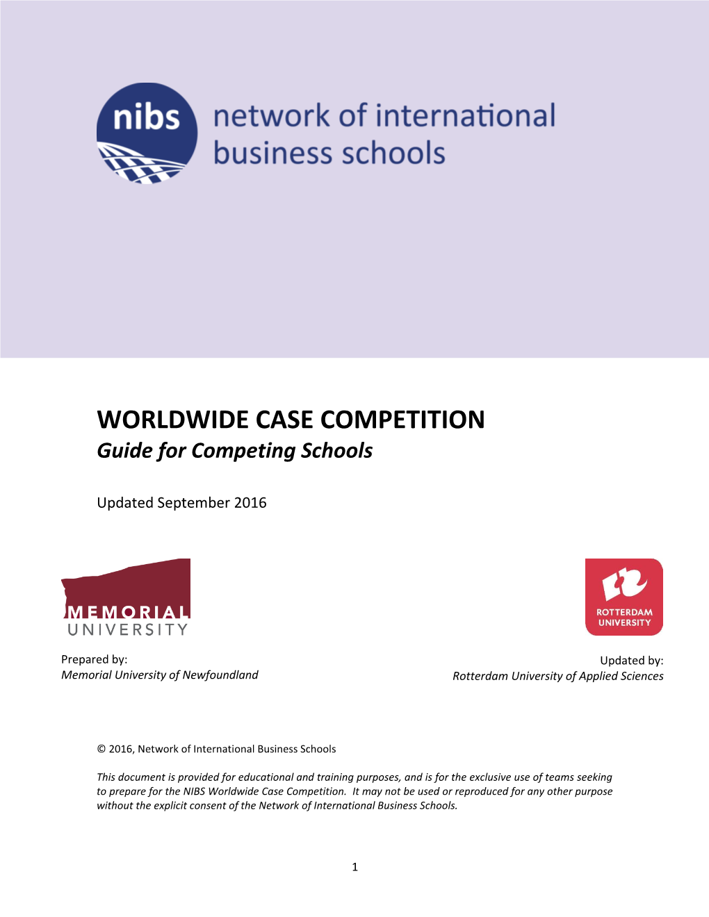 WORLDWIDE CASE COMPETITION Guide for Competing Schools