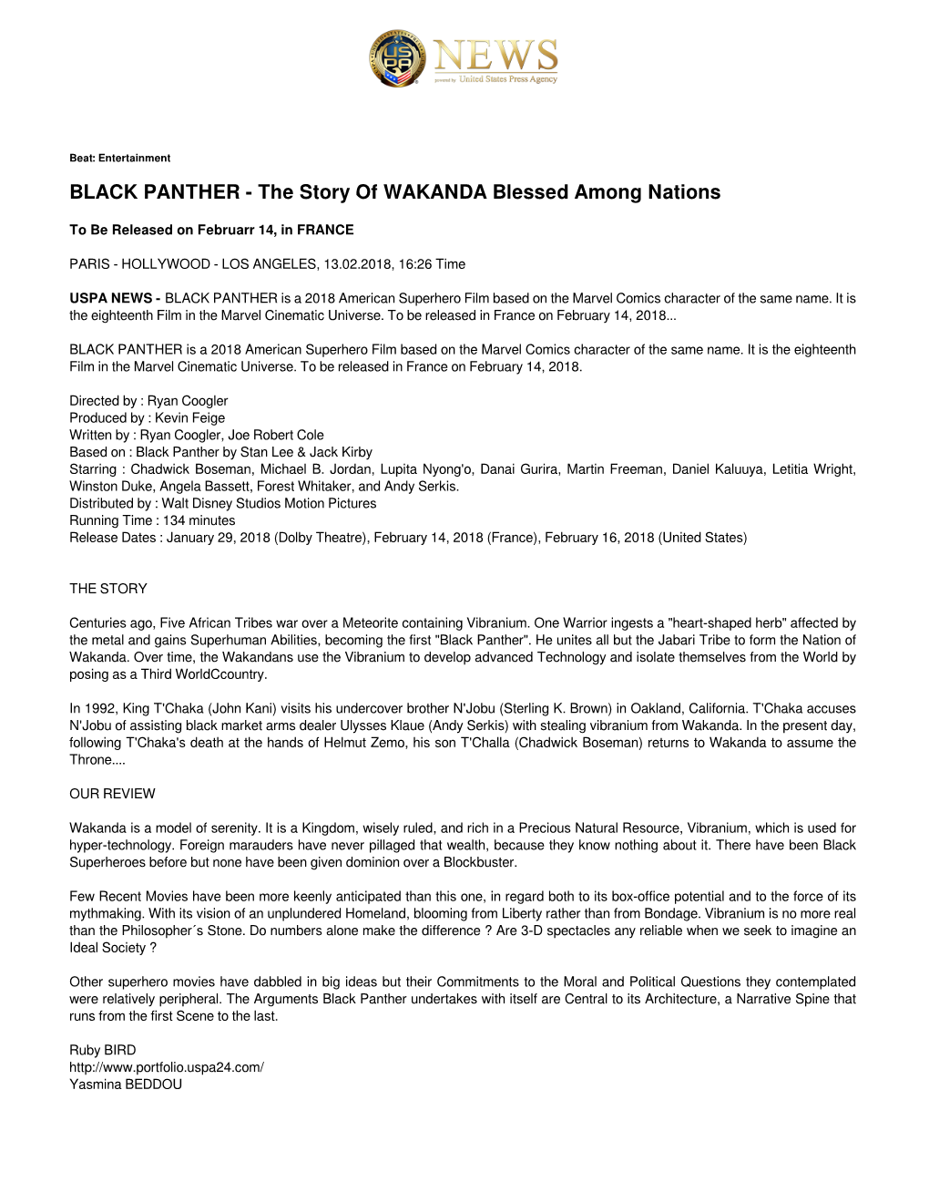 BLACK PANTHER - the Story of WAKANDA Blessed Among Nations