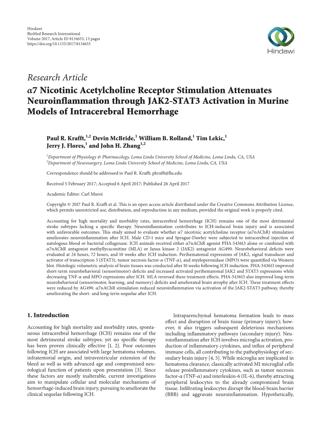 Research Article 7 Nicotinic Acetylcholine Receptor Stimulation