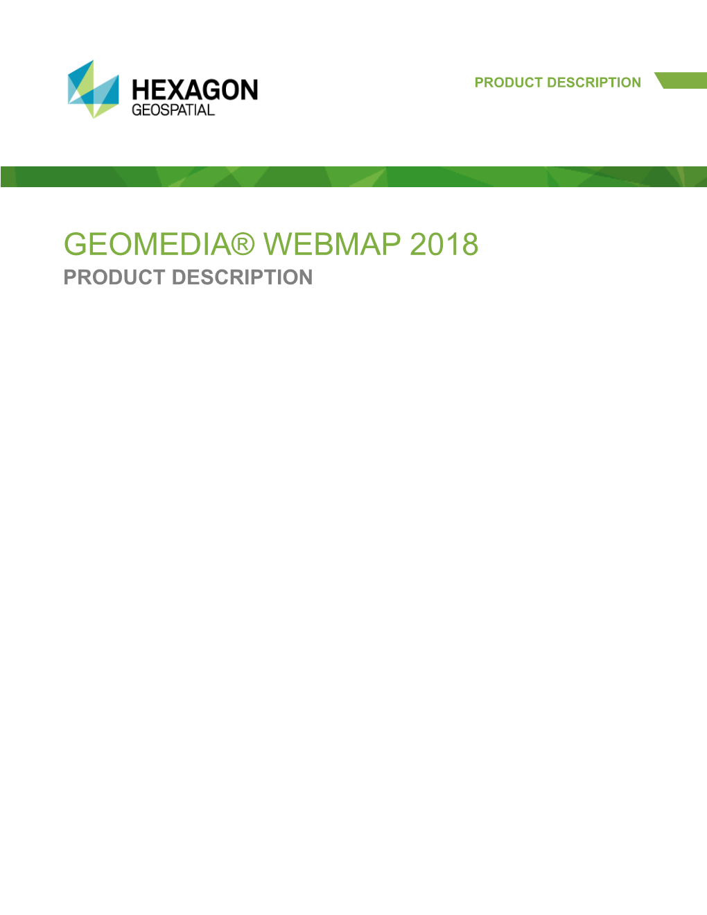 Geomedia® Webmap 2018 Product Description