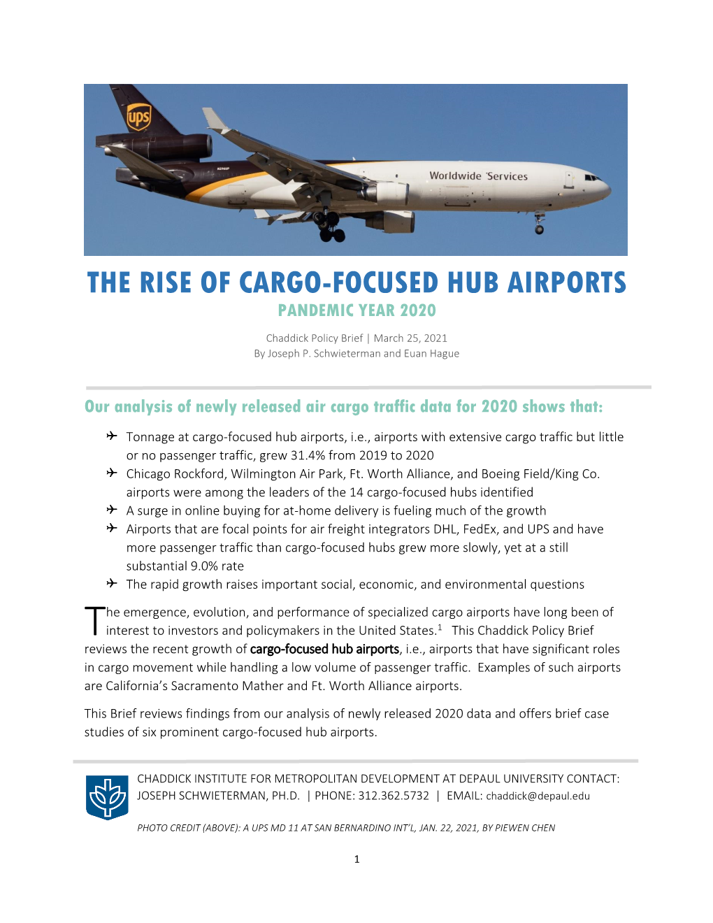 The Rise of Cargo-Focused Hub Airports Pandemic Year 2020