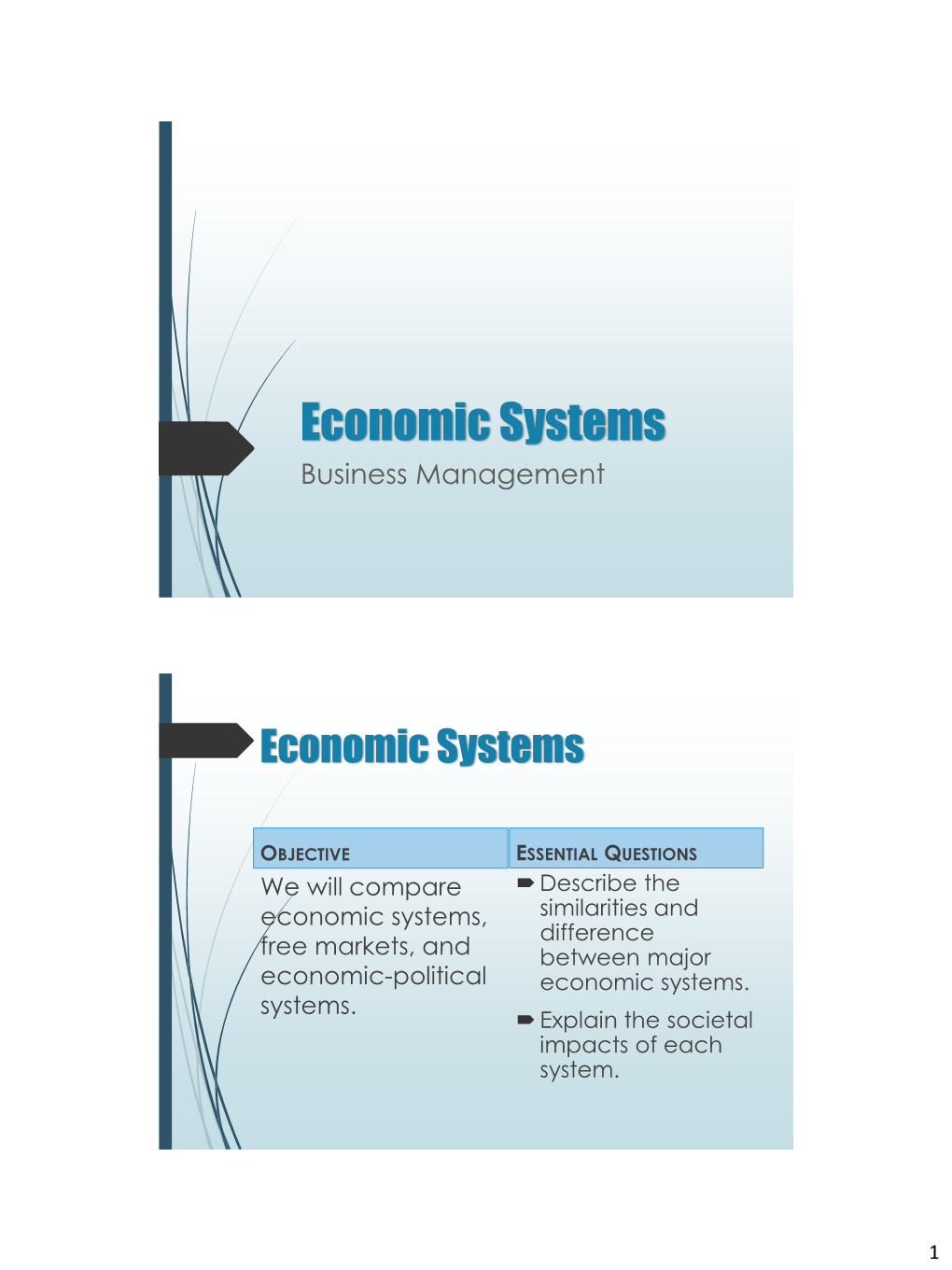 Economic Systems Business Management