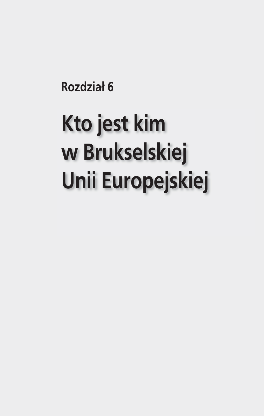 Kto Jest Kim W Brukselskiej Unii Europejskiej Rozdział 6