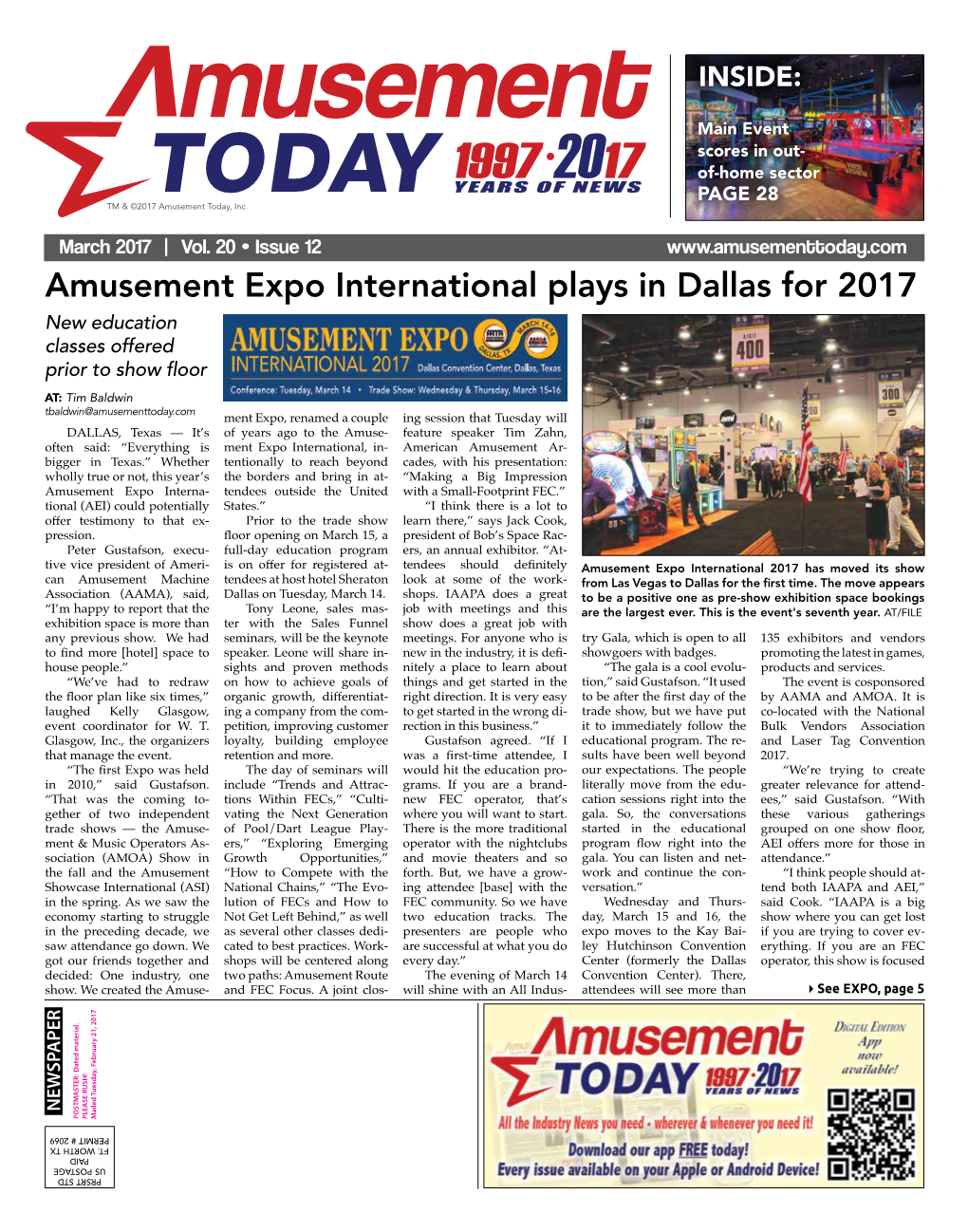 Amusement Expo International Plays in Dallas for 2017