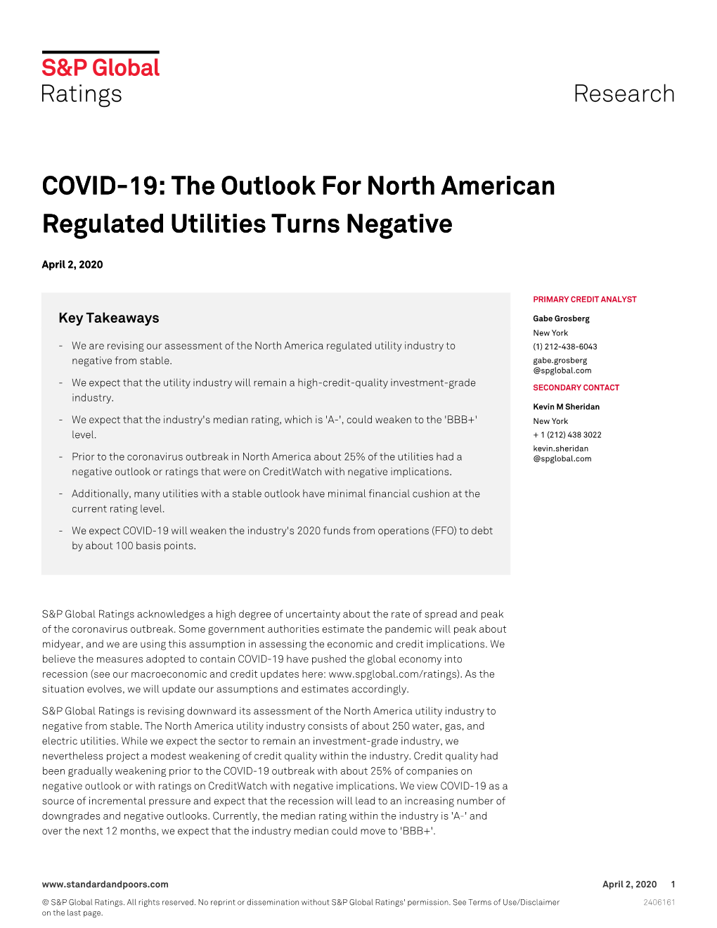 The Outlook for North American Regulated Utilities Turns Negative