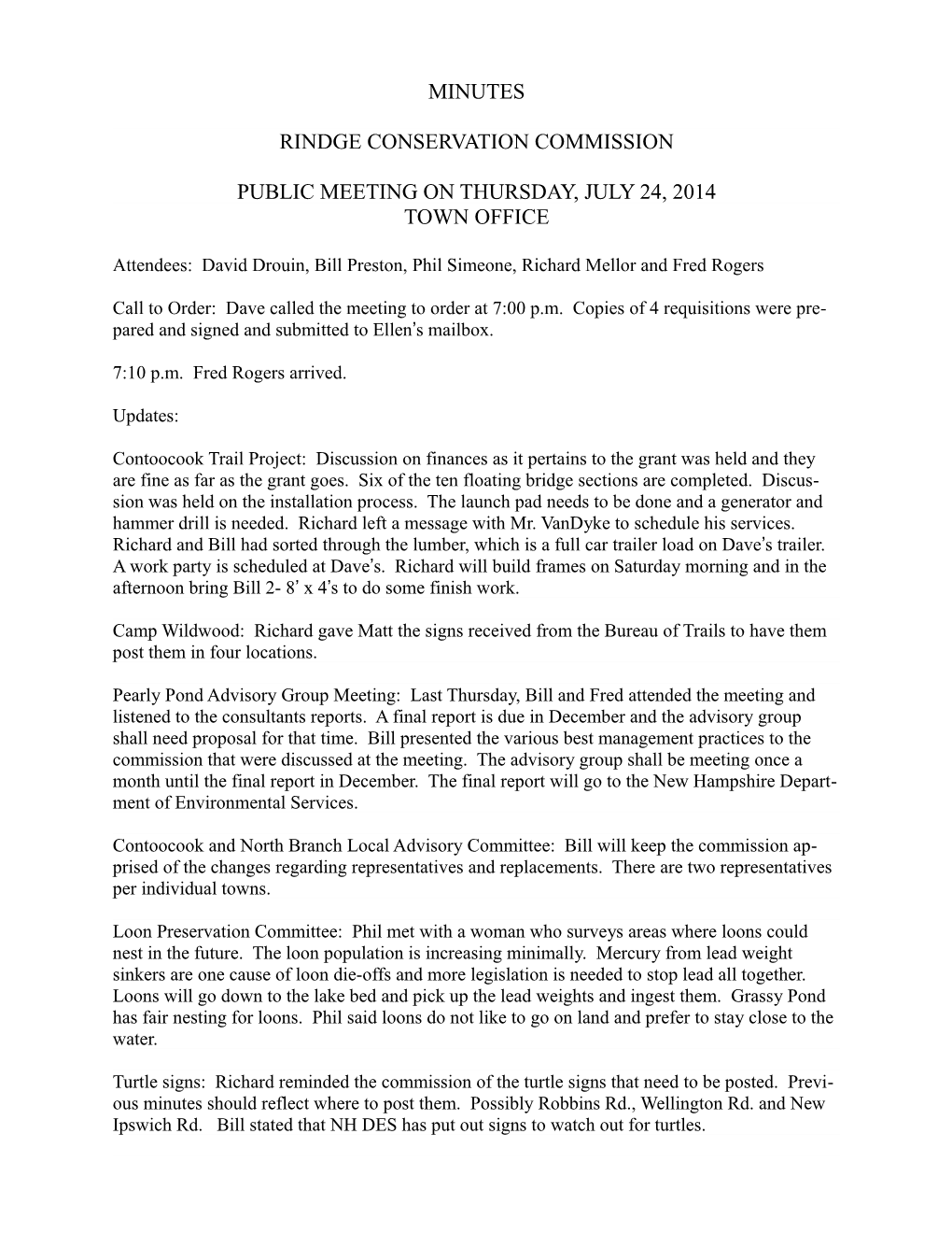 Public Minutes of July 24, 2014 Page 2