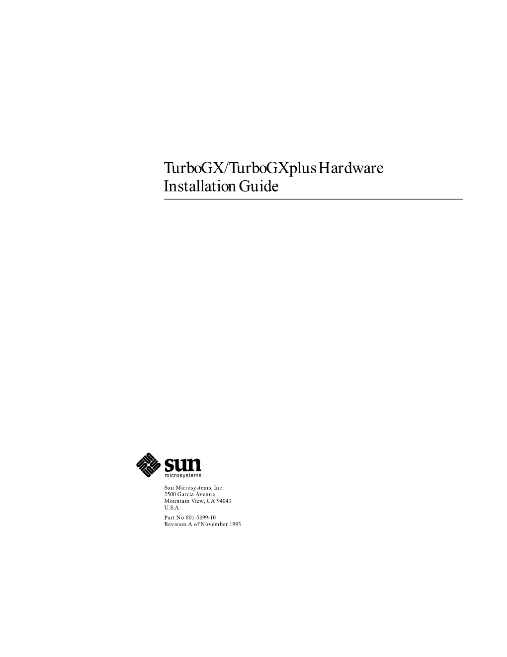 Turbogx/Turbogxplus Hardware Installation Guide