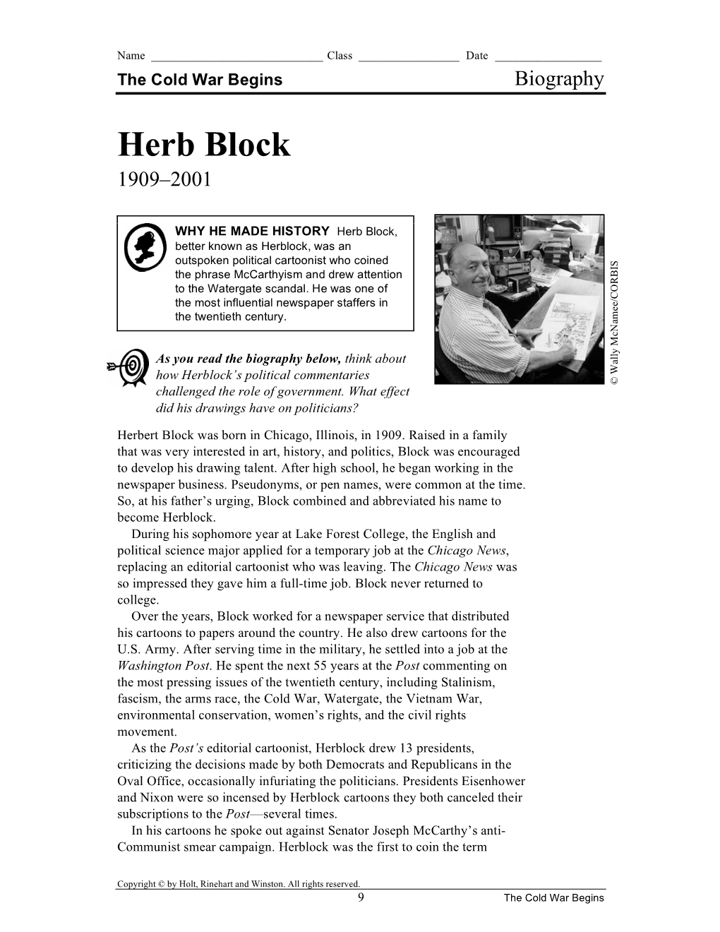 Herb Block 1909–2001