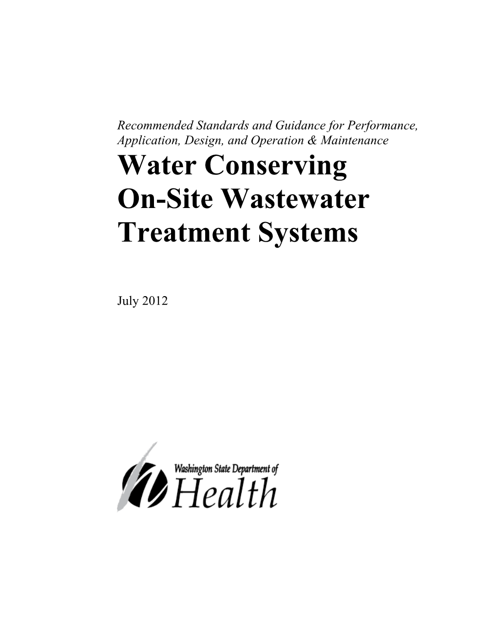 Water Conserving On-Site Wastewater Treatment Systems RS&G