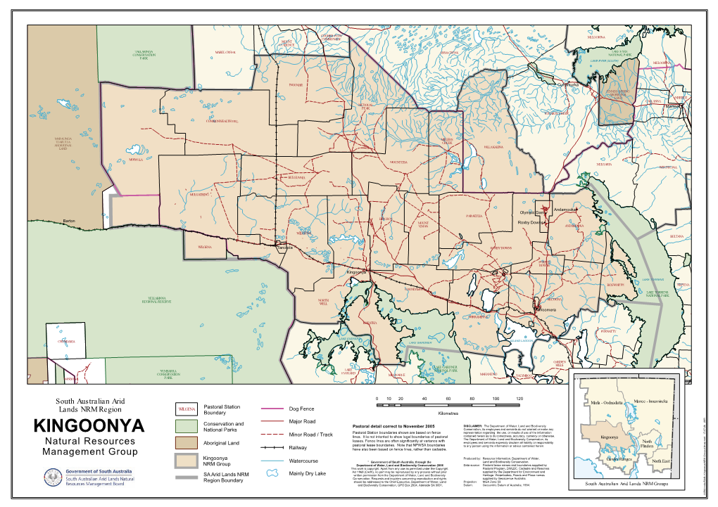 KINGOONYA Management Group Natural Resources Natural ABORIGINAL MARALINGA South Australian Arid Australian South TJARUTJA CHUNDARIA Lands NRM Region NRM Lands LAND