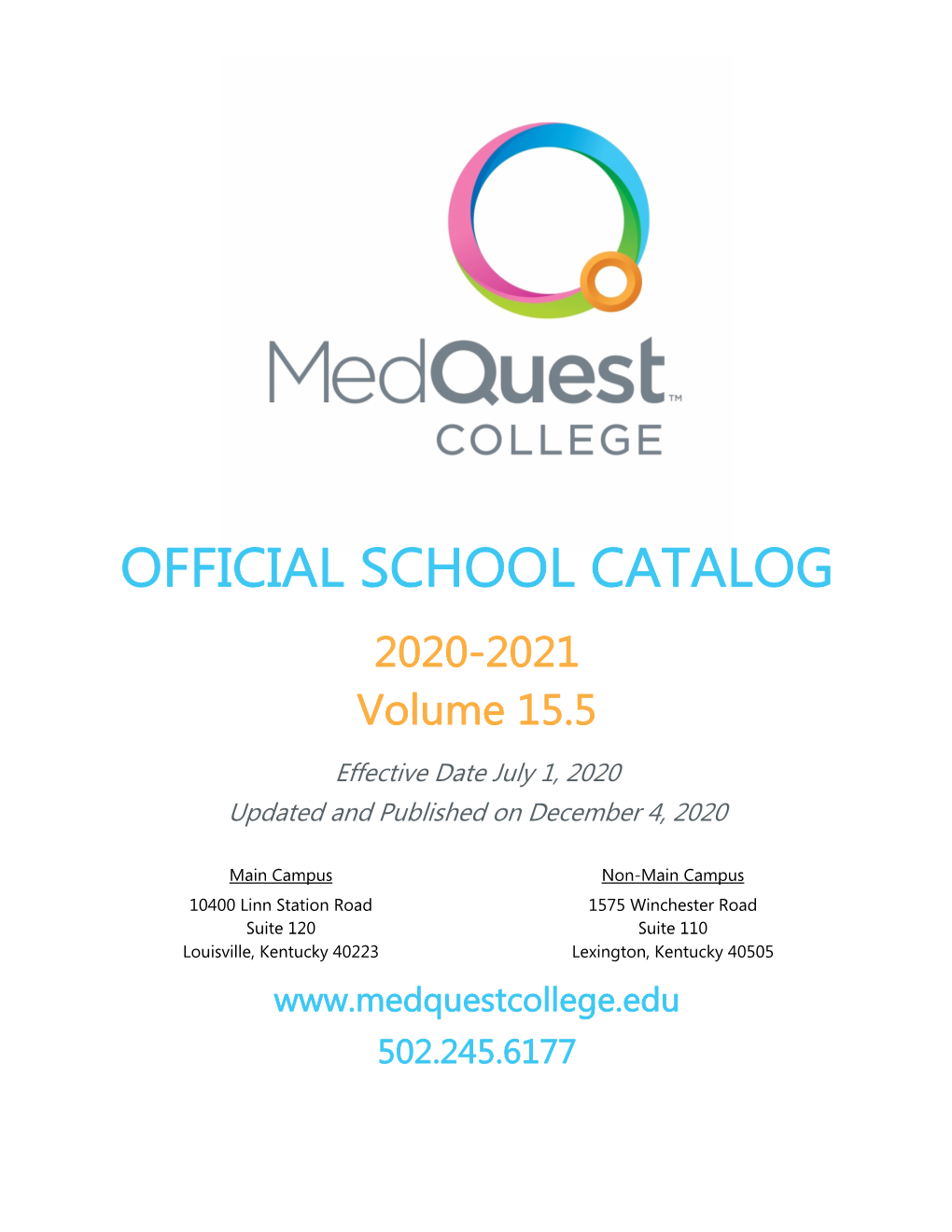 MQ School Catalog Volume 15.5