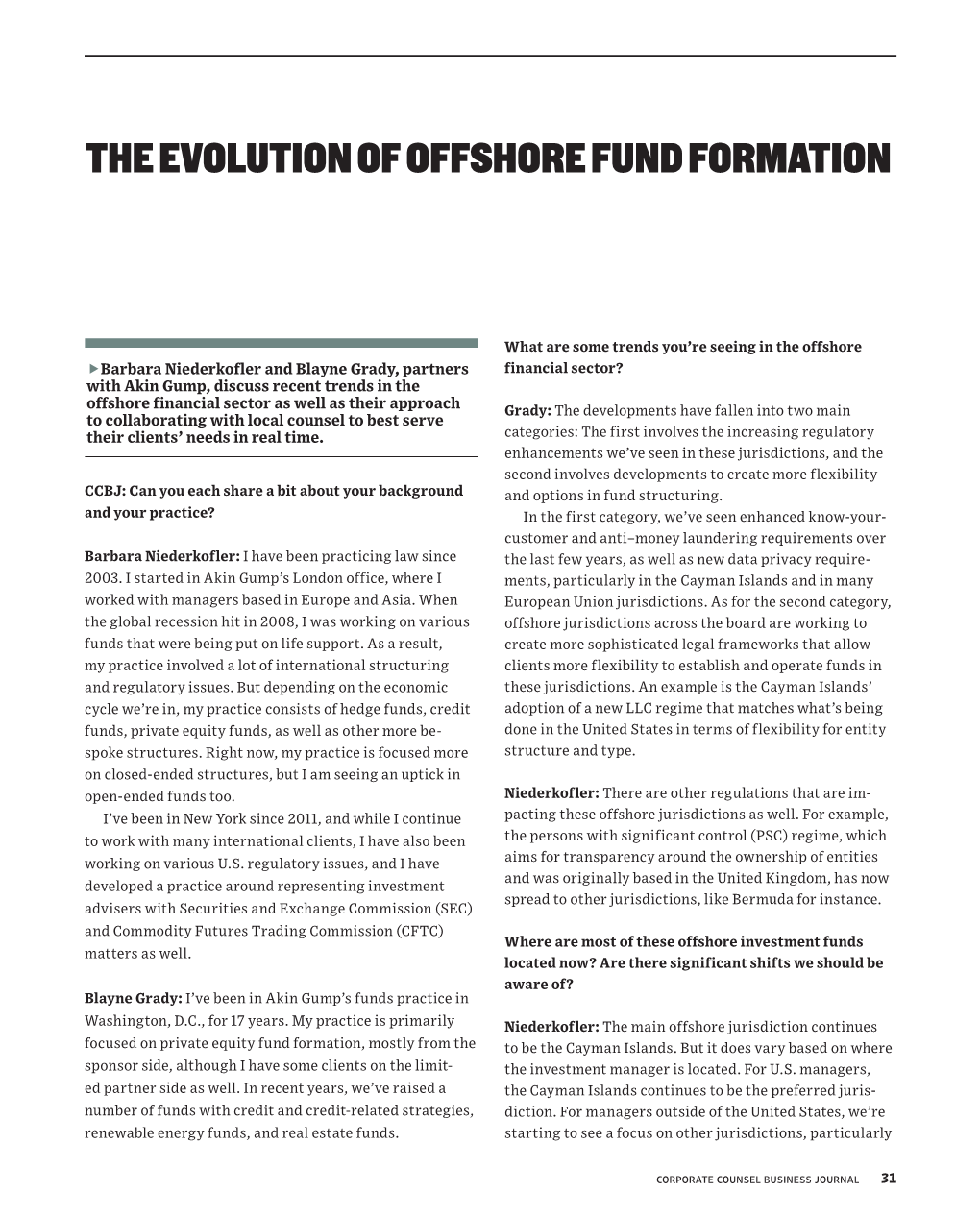 The Evolution of Offshore Fund Formation