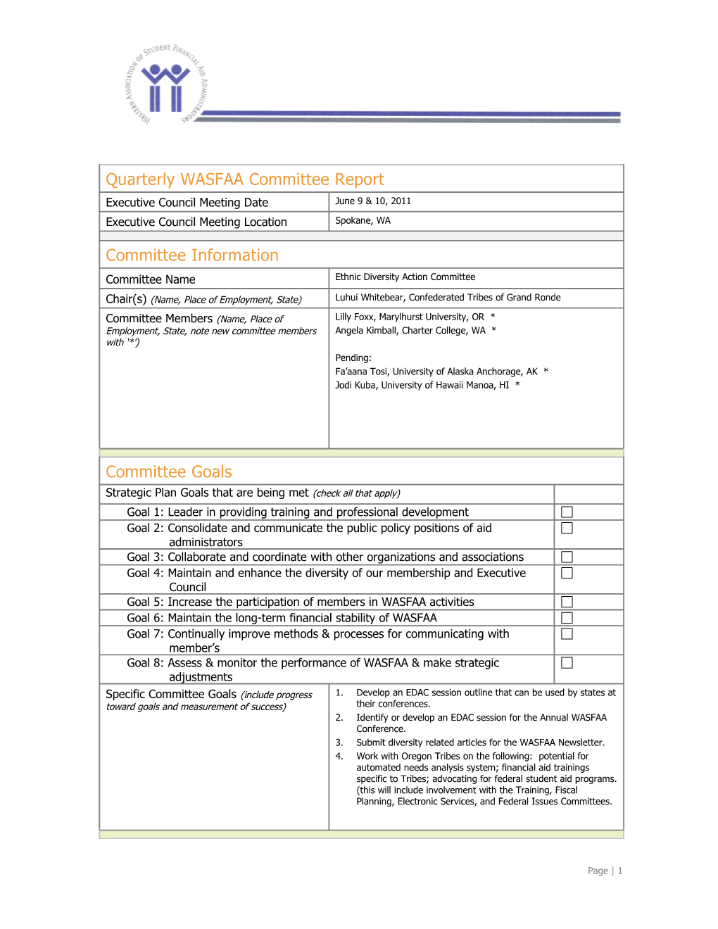 Save the Completed Report Using Committee Title and Date (Example: WASFAA JRSMLI Feb 10 s1