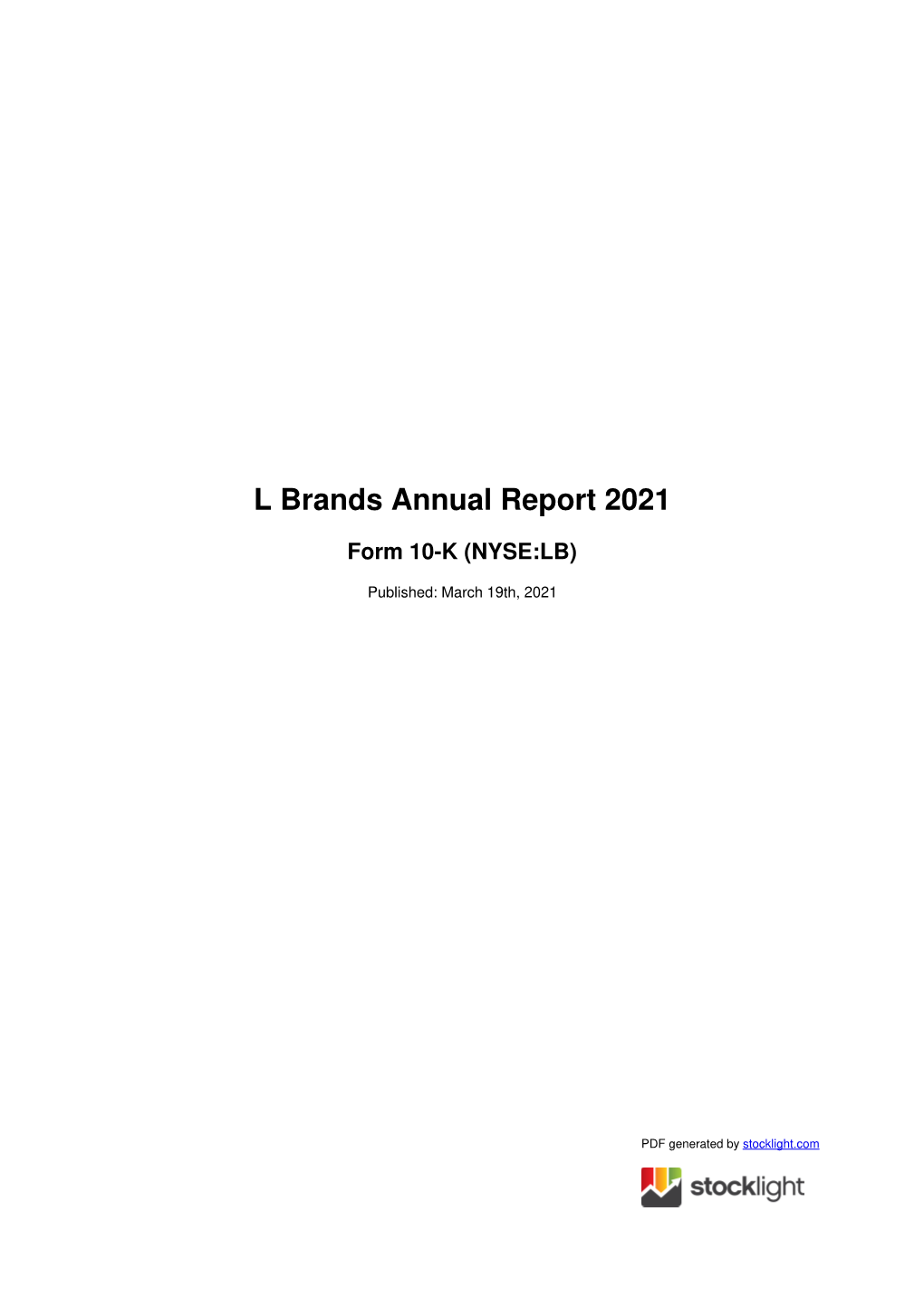 L Brands Annual Report 2021