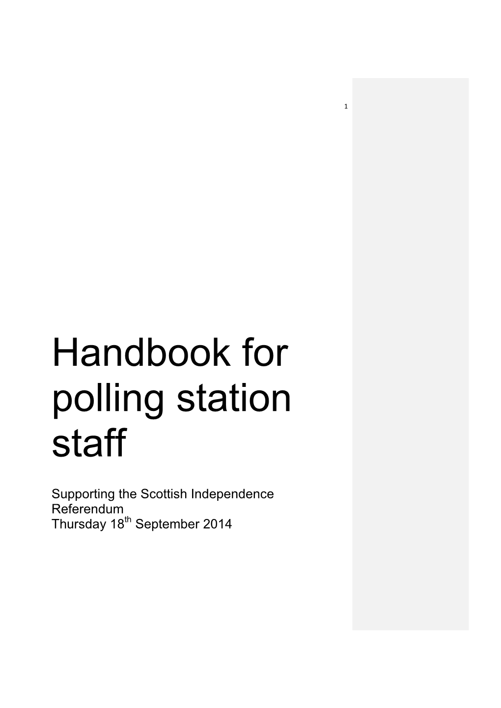 Referendum Polling Station Handbook