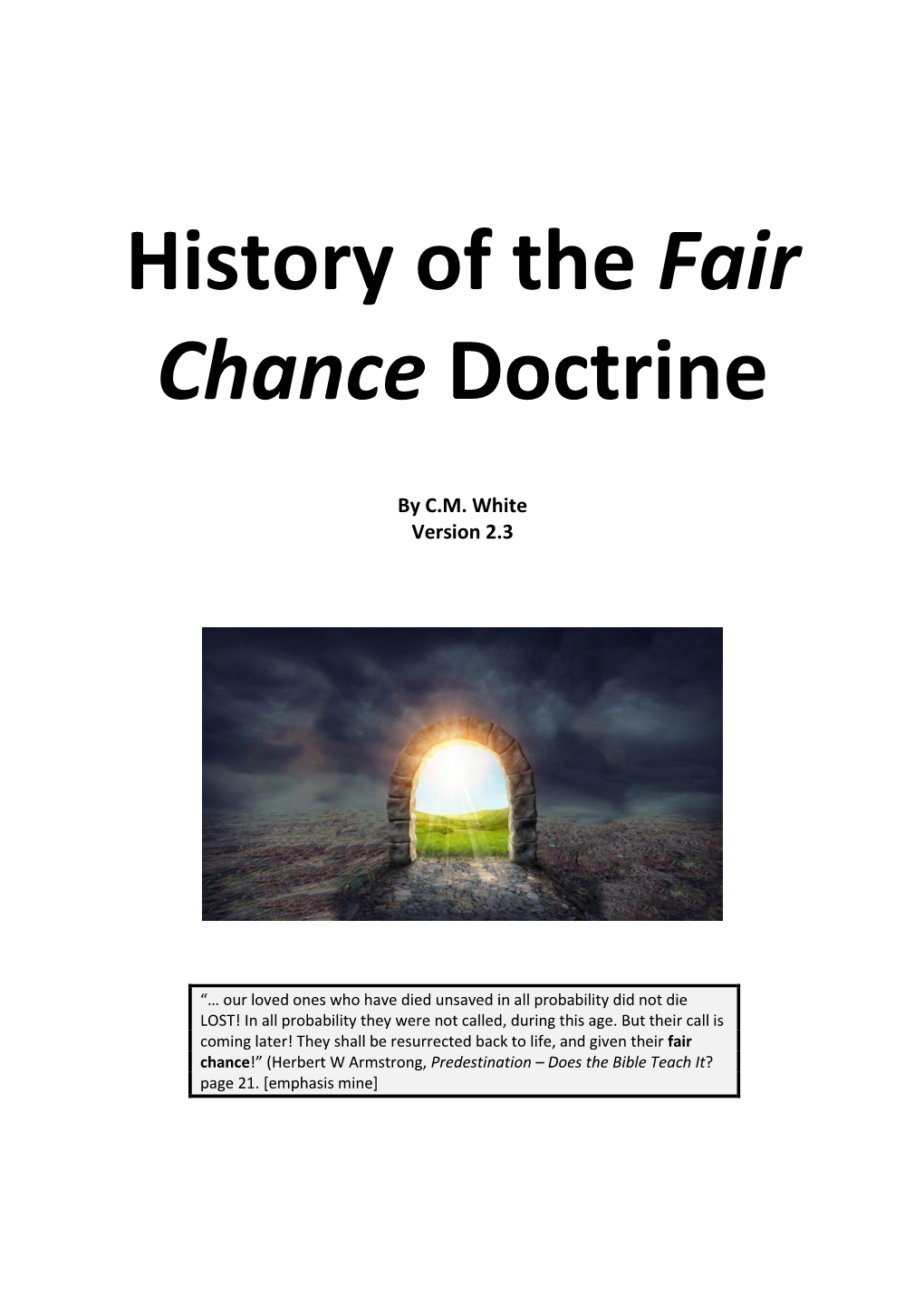 History of the Fair Chance Doctrine