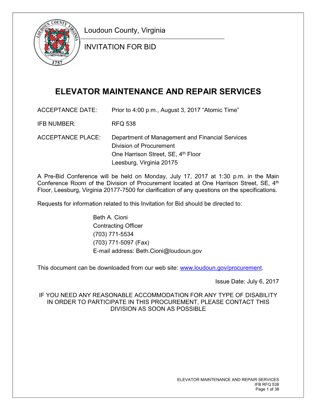 Elevator Maintenance and Repair Services