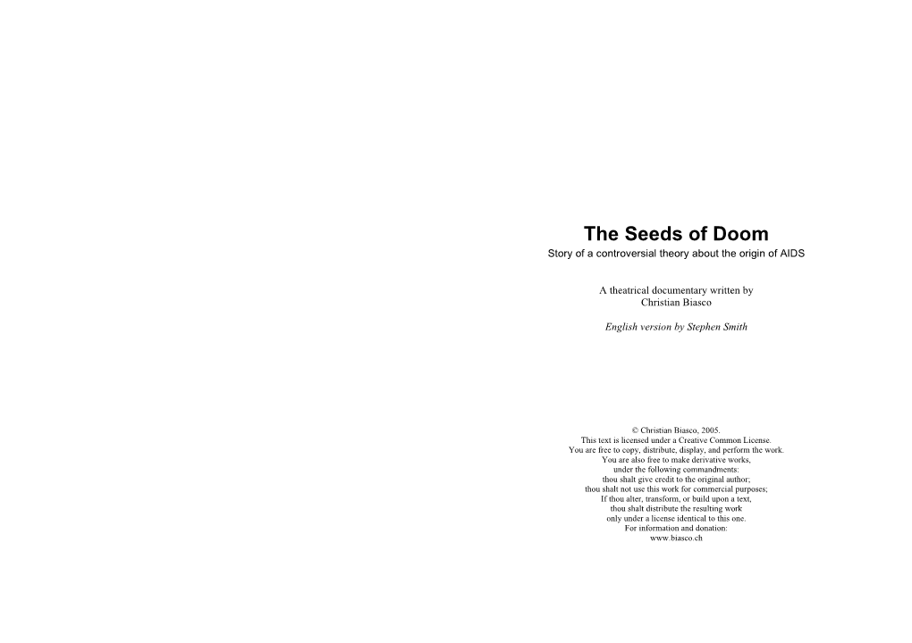 The Seeds of Doom Story of a Controversial Theory About the Origin of AIDS