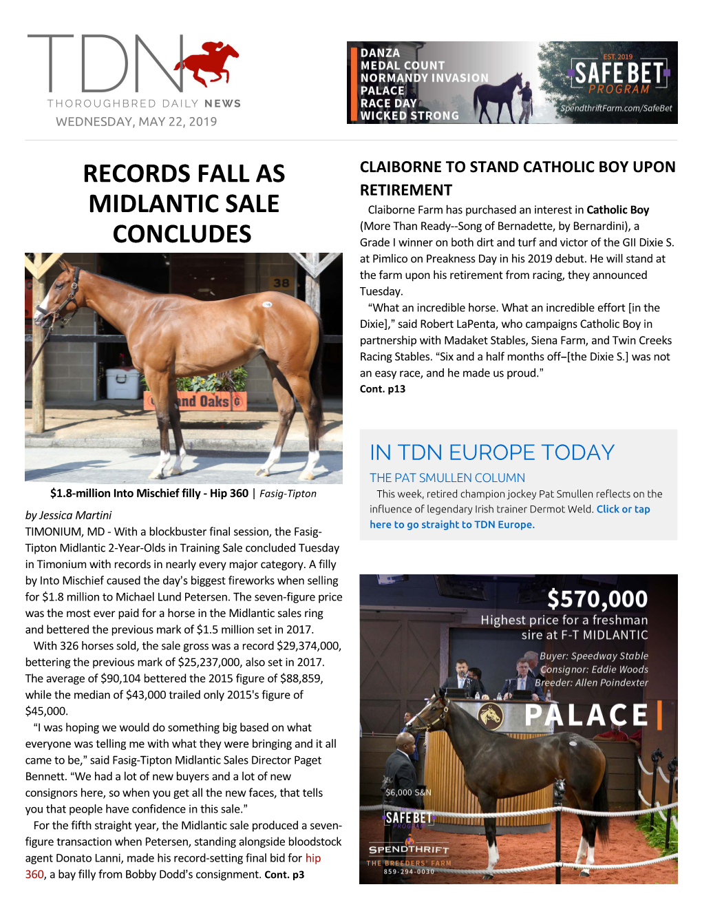 Records Fall As Midlantic Sale Concludes
