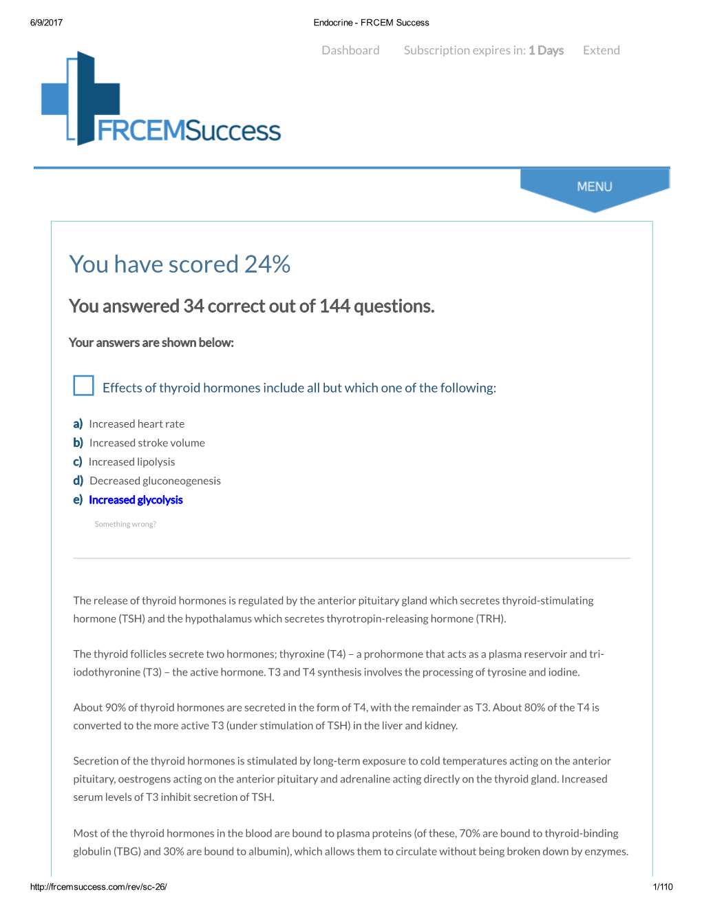 Endocrine ­ FRCEM Success