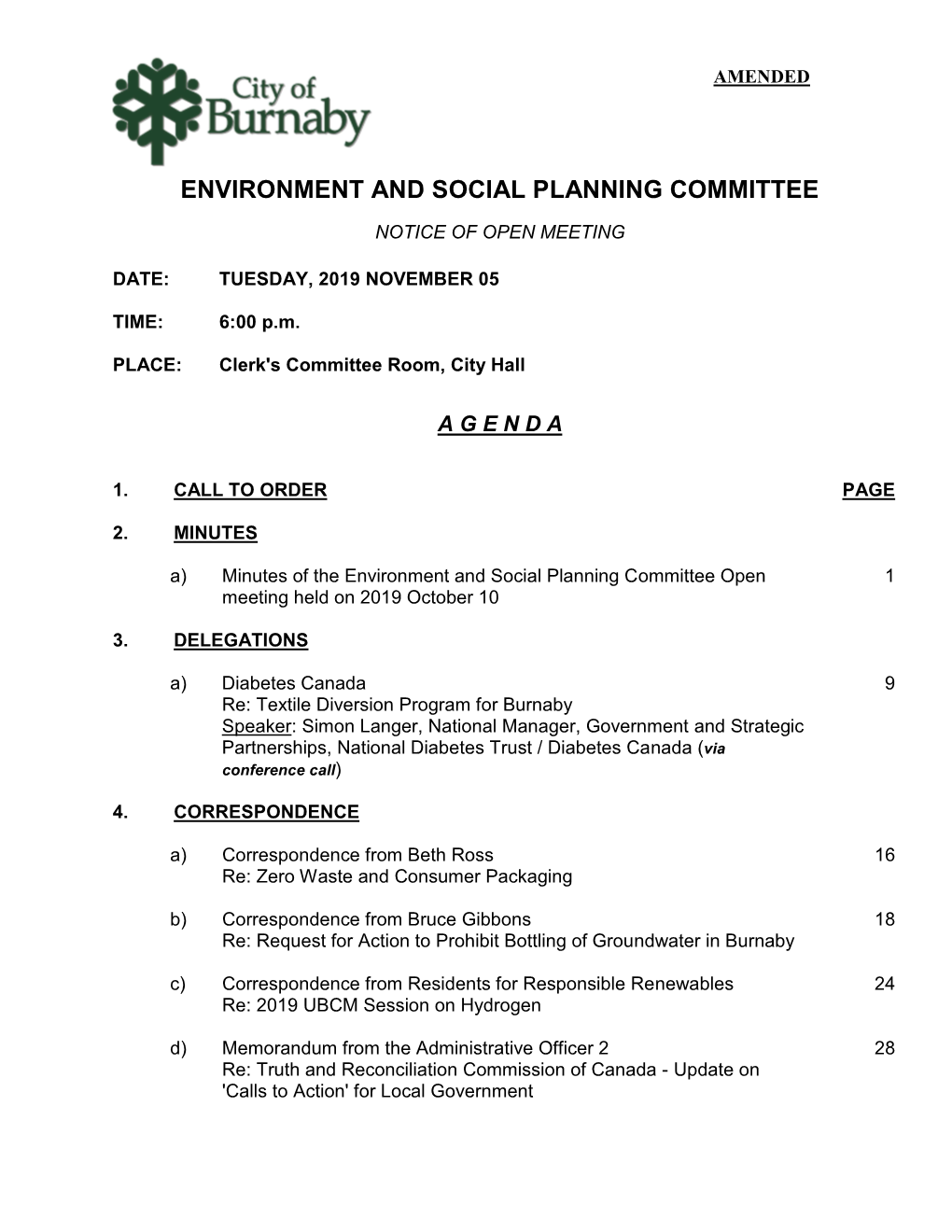 Environment and Social Planning Committee