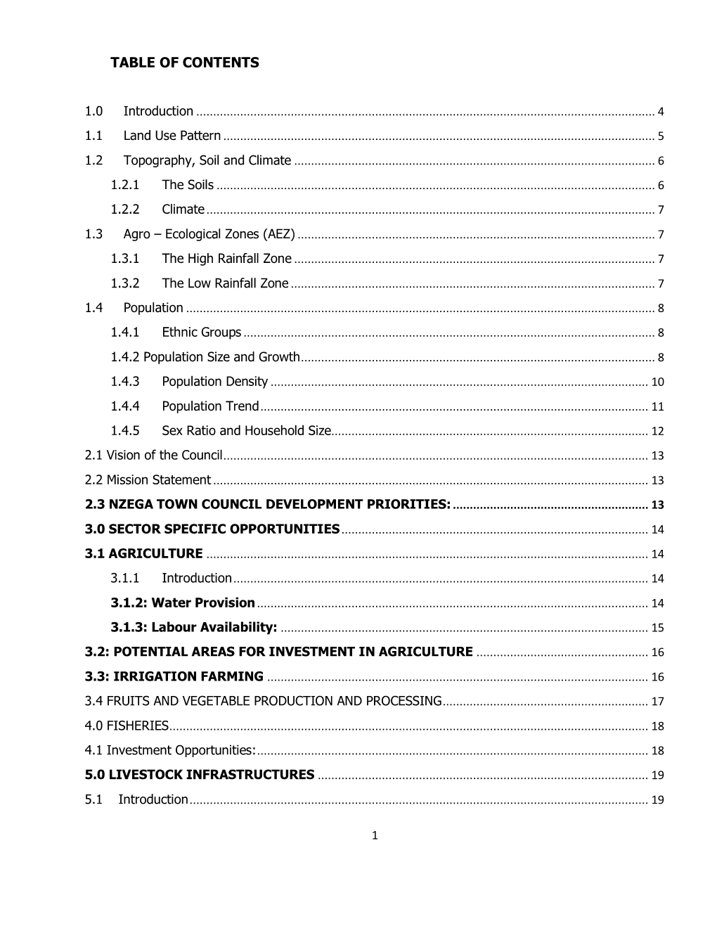 Table of Contents