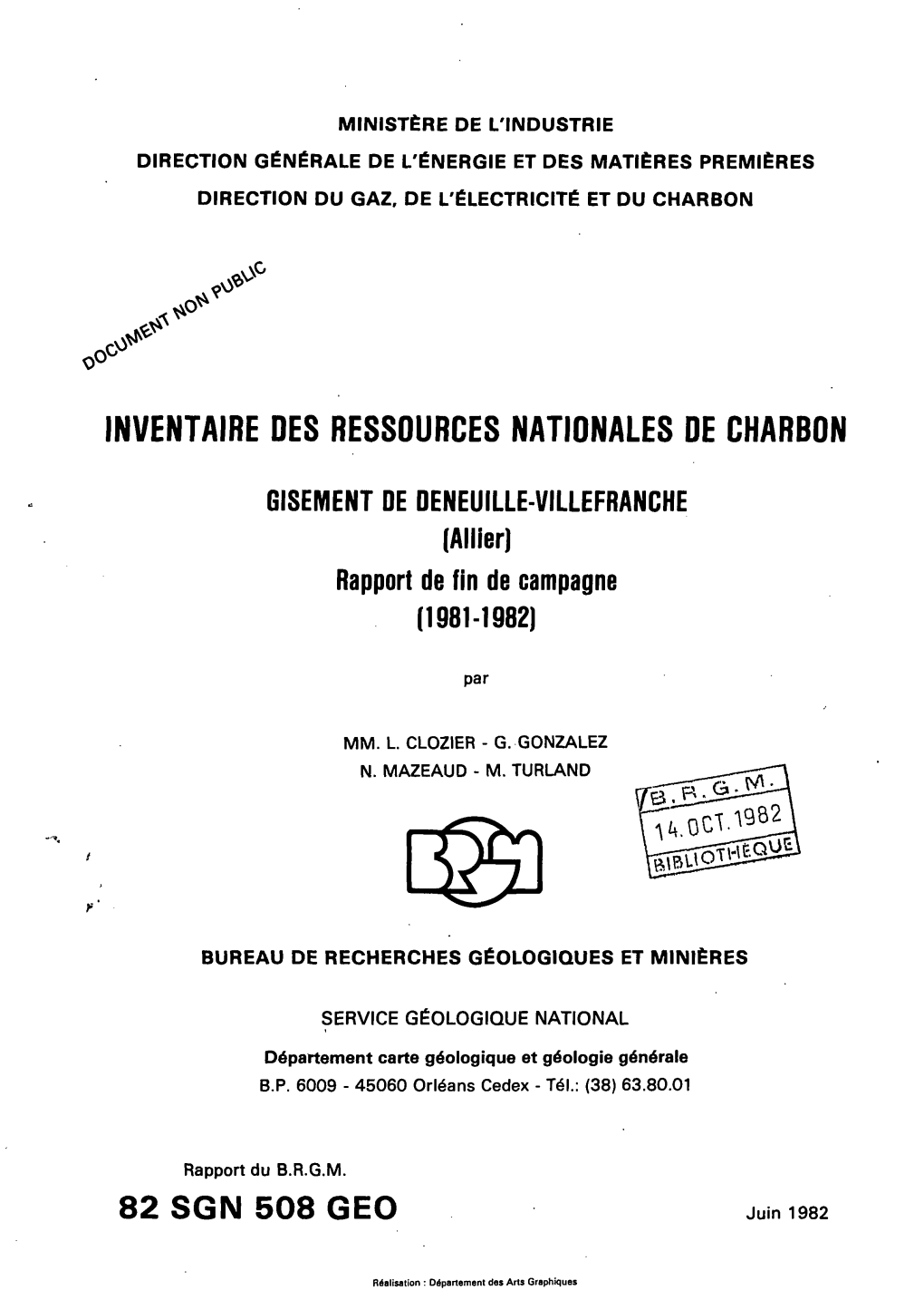 Inventaire Des Ressources Nationales De Charbon