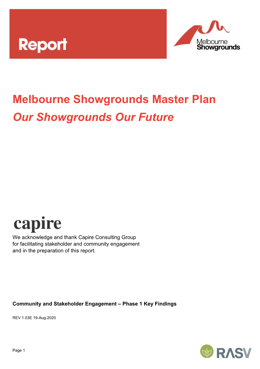 Melbourne Showgrounds Master Plan Our Showgrounds Our Future