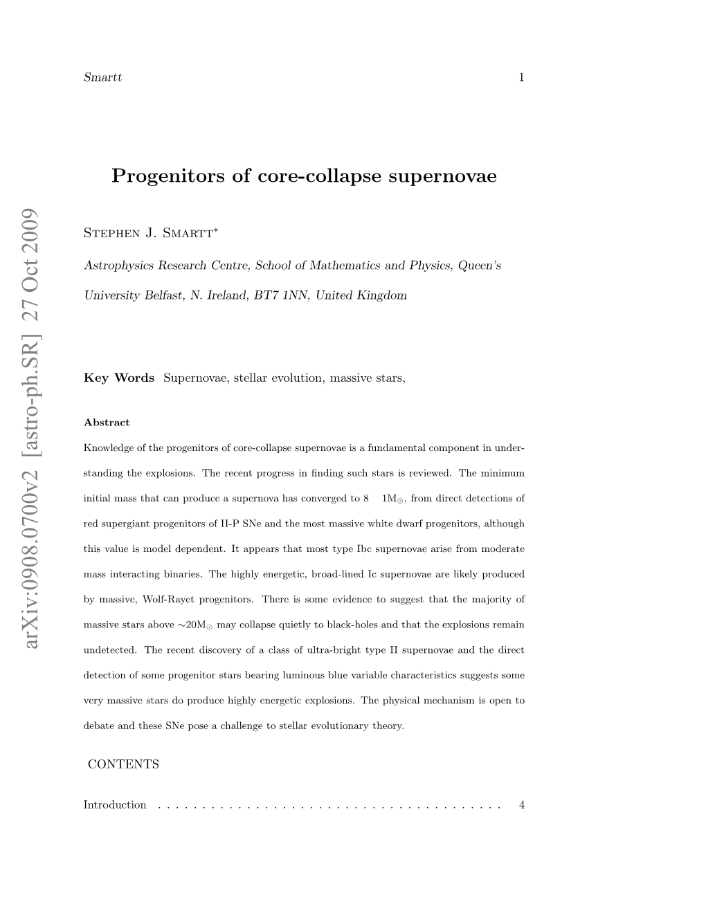 Progenitors of Core-Collapse Supernovae