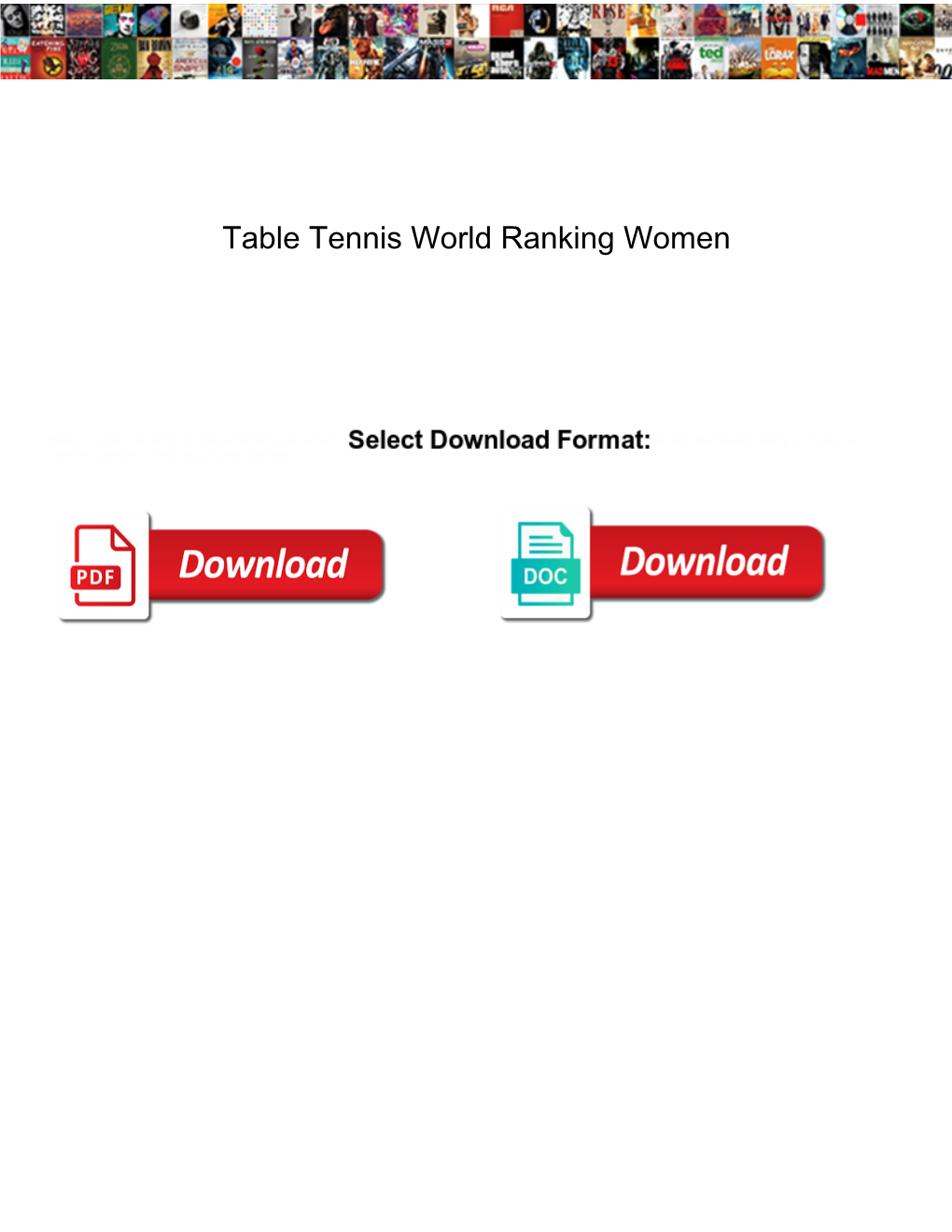 Table Tennis World Ranking Women Fliptime