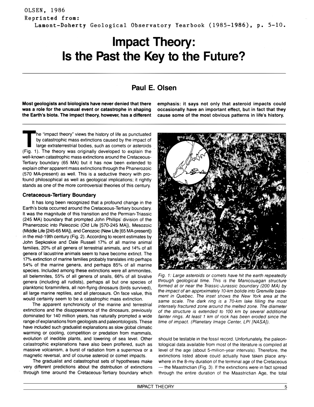 Impact Theory: Is the Past the Key to the Future?