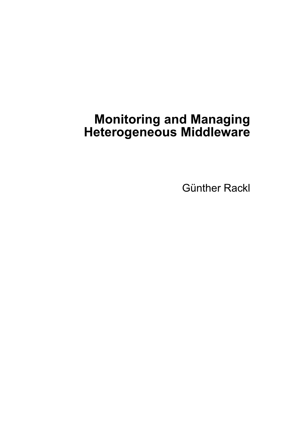 Monitoring and Managing Heterogeneous Middleware