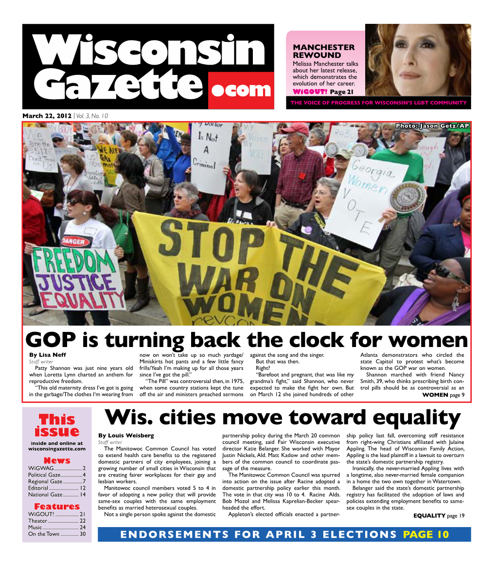 Wis. Cities Move Toward Equality Gop Is Turning Back the Clock For