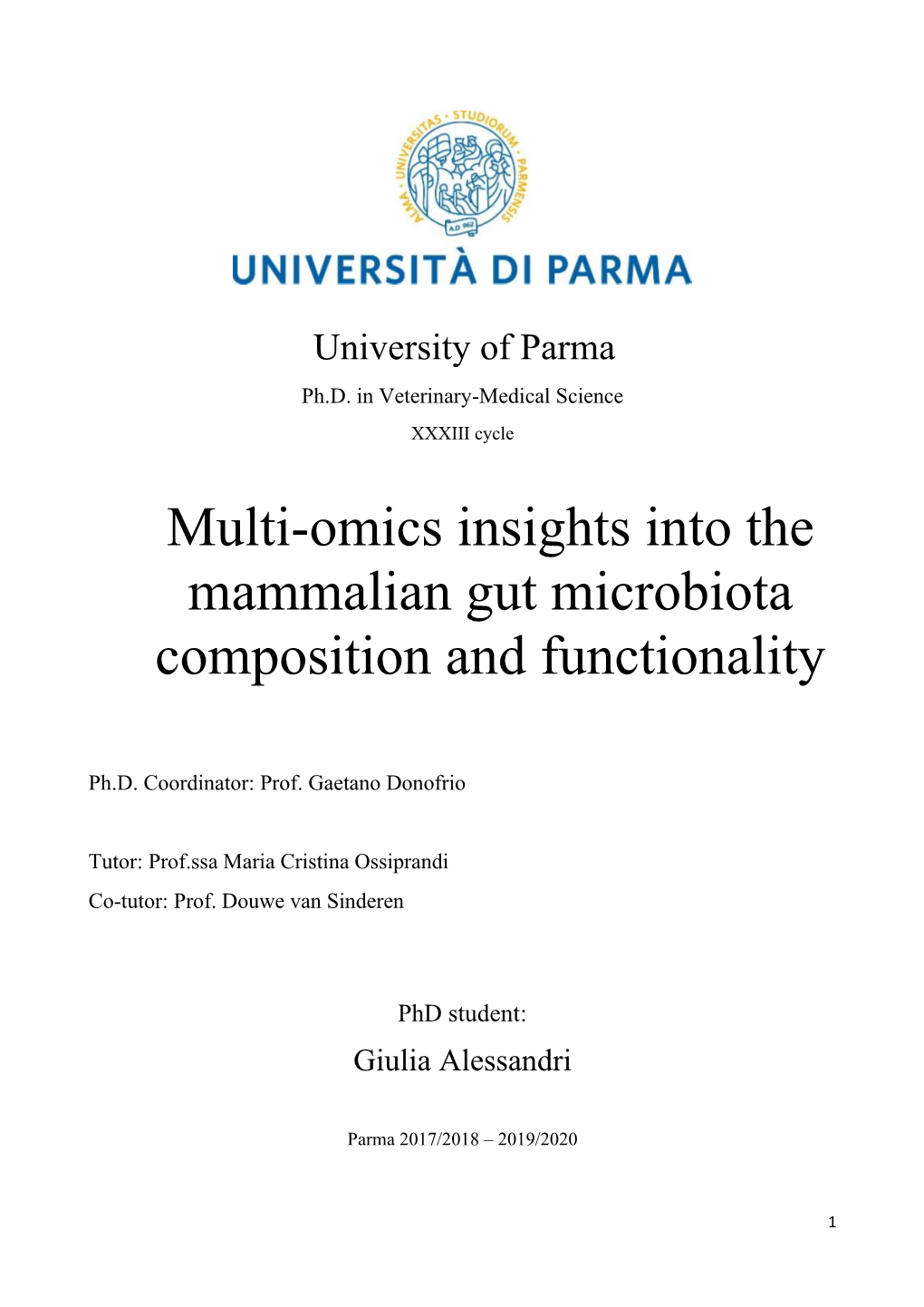 Multi-Omics Insights Into the Mammalian Gut Microbiota Composition and Functionality