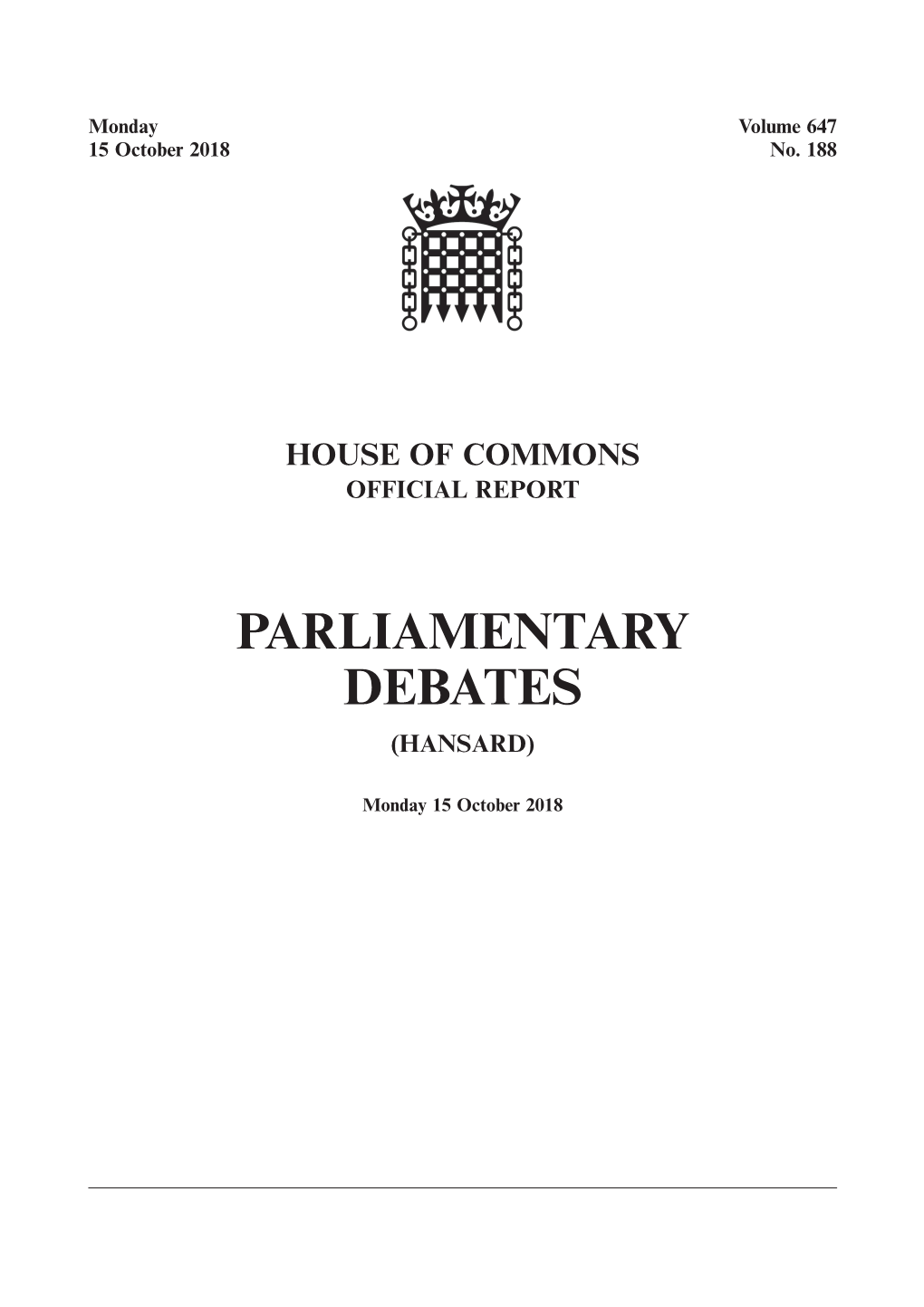 Parliamentary Debates (Hansard)