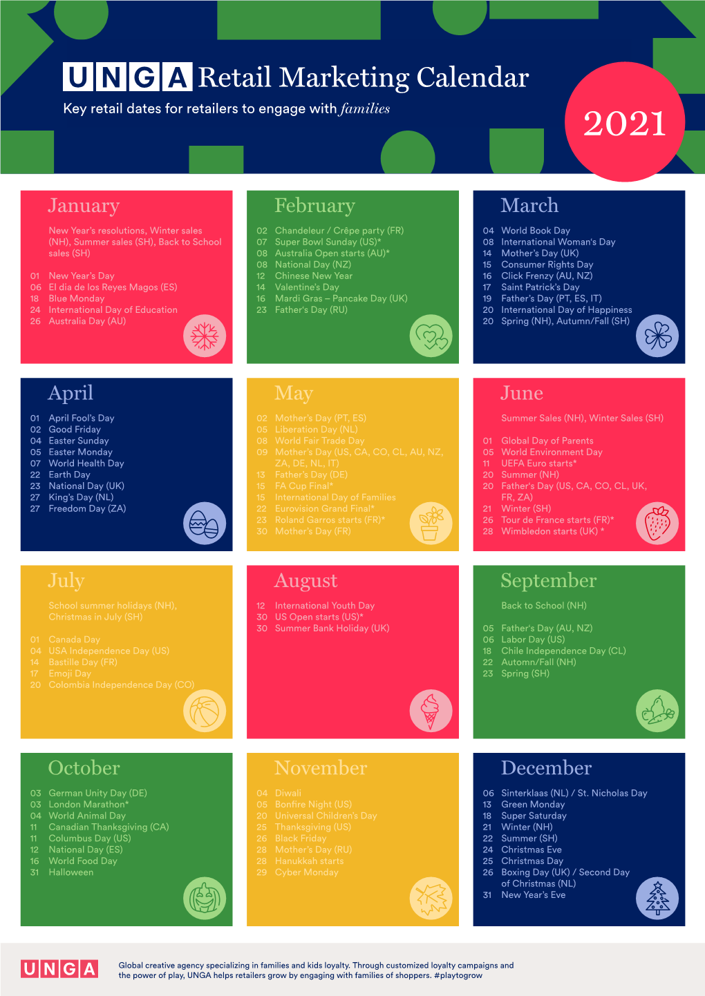 Retail Marketing Calendar Key Retail Dates for Retailers to Engage with Families 2021