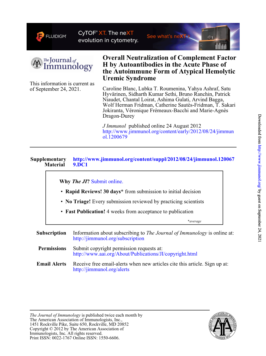 Uremic Syndrome the Autoimmune Form of Atypical Hemolytic H By