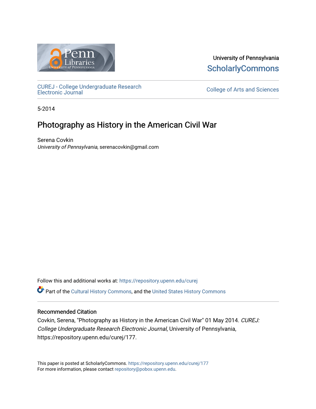 Photography As History in the American Civil War
