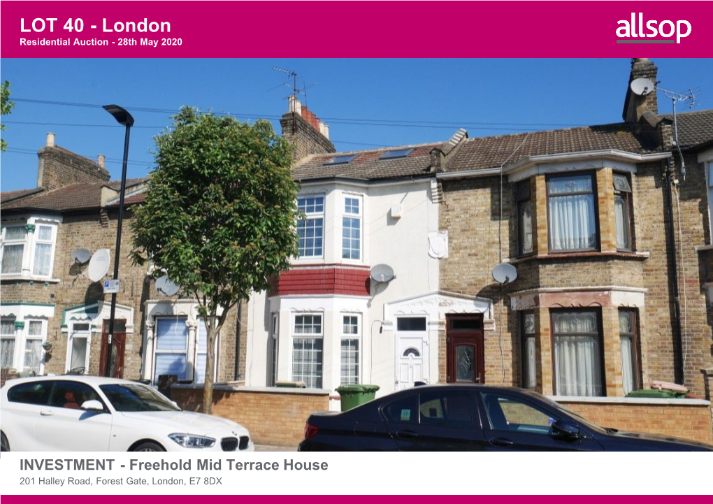 LOT 40 - London Residential Auction - 28Th May 2020